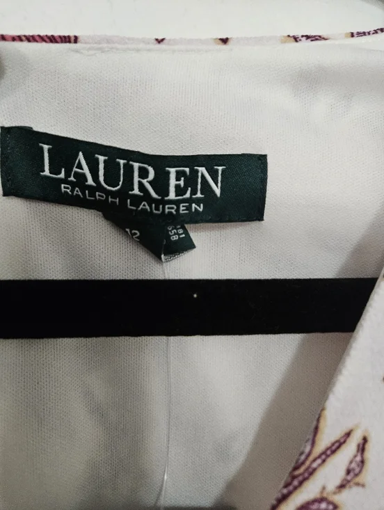 Nwt Lauren Ralph Lauren Floral V-Neck Handkerchief Hem - Picture 3 of 8